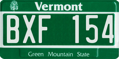VT license plate BXF154