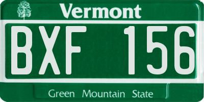 VT license plate BXF156