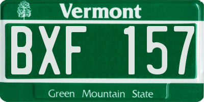 VT license plate BXF157