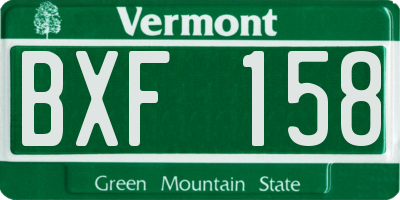 VT license plate BXF158