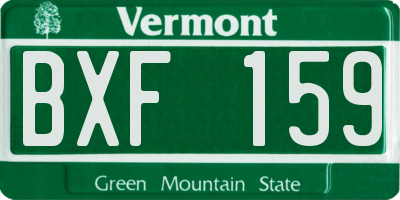 VT license plate BXF159