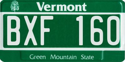 VT license plate BXF160