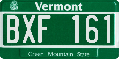 VT license plate BXF161