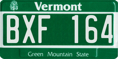 VT license plate BXF164