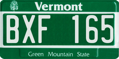 VT license plate BXF165