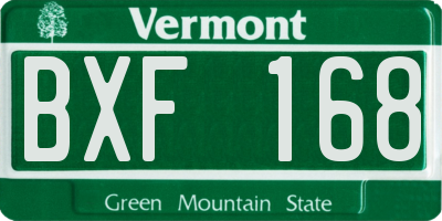 VT license plate BXF168