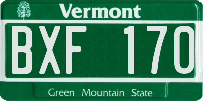 VT license plate BXF170