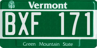 VT license plate BXF171