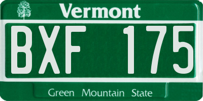 VT license plate BXF175