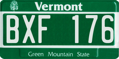 VT license plate BXF176
