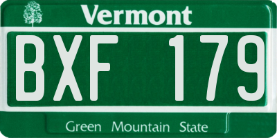 VT license plate BXF179
