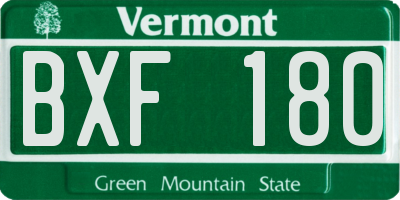 VT license plate BXF180