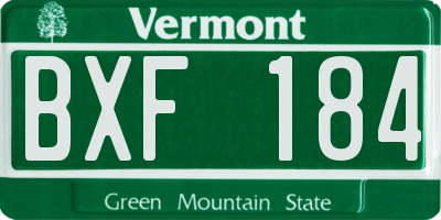 VT license plate BXF184