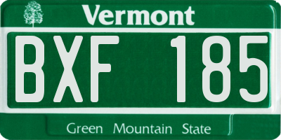 VT license plate BXF185