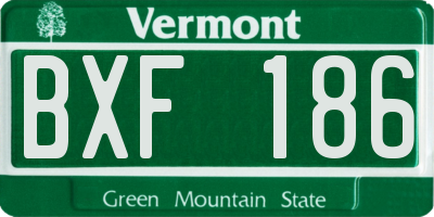 VT license plate BXF186