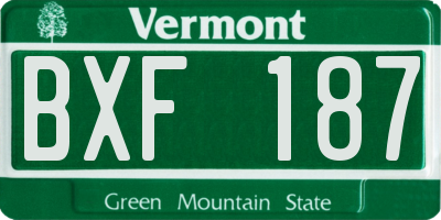 VT license plate BXF187
