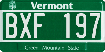 VT license plate BXF197