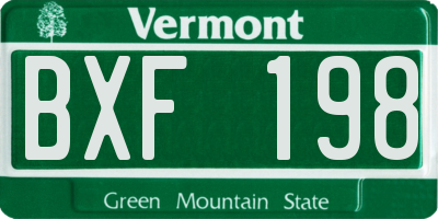 VT license plate BXF198