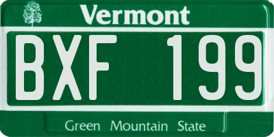 VT license plate BXF199