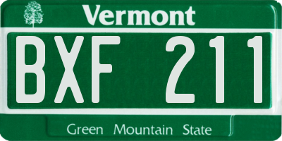 VT license plate BXF211