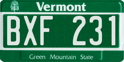 VT license plate BXF231