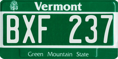 VT license plate BXF237