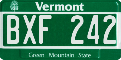 VT license plate BXF242