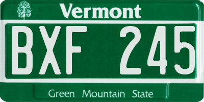VT license plate BXF245