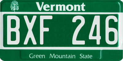 VT license plate BXF246