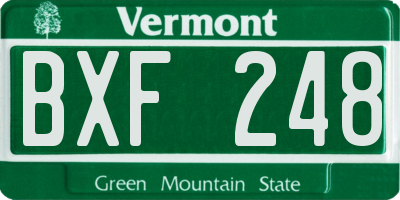 VT license plate BXF248