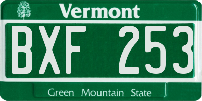 VT license plate BXF253