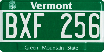 VT license plate BXF256