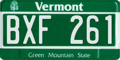 VT license plate BXF261