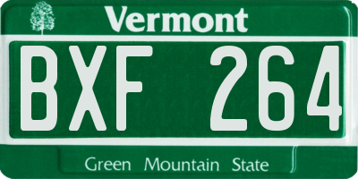 VT license plate BXF264