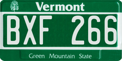 VT license plate BXF266
