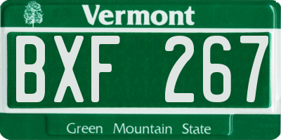 VT license plate BXF267