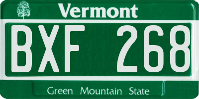 VT license plate BXF268