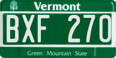 VT license plate BXF270