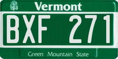 VT license plate BXF271