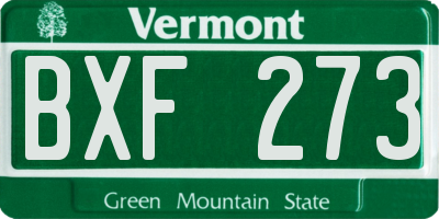 VT license plate BXF273