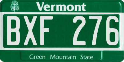 VT license plate BXF276