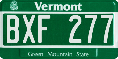 VT license plate BXF277