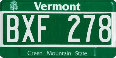 VT license plate BXF278