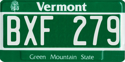 VT license plate BXF279