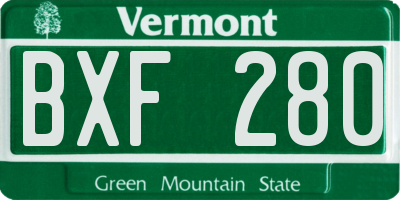 VT license plate BXF280