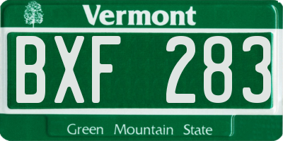 VT license plate BXF283