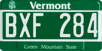 VT license plate BXF284