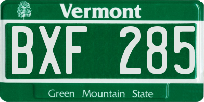 VT license plate BXF285
