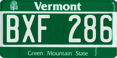 VT license plate BXF286