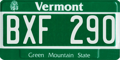 VT license plate BXF290